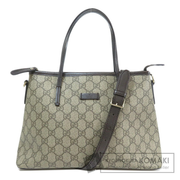 Gucci Handbags - Gucci GG Supreme 2way Convertible Tote featuring brown leather